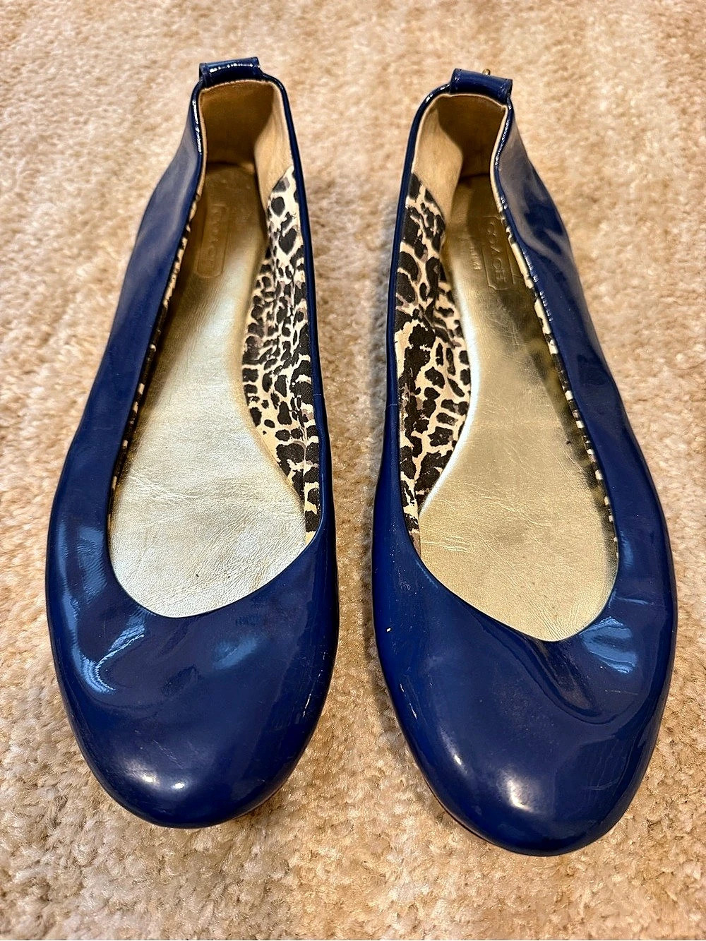 Coach Blue Patent Leather Flats US 9 B